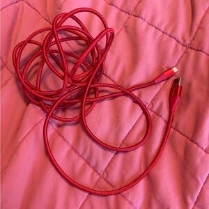 12ft long Red Nylon USB to Lightning Charging Cable 🎁